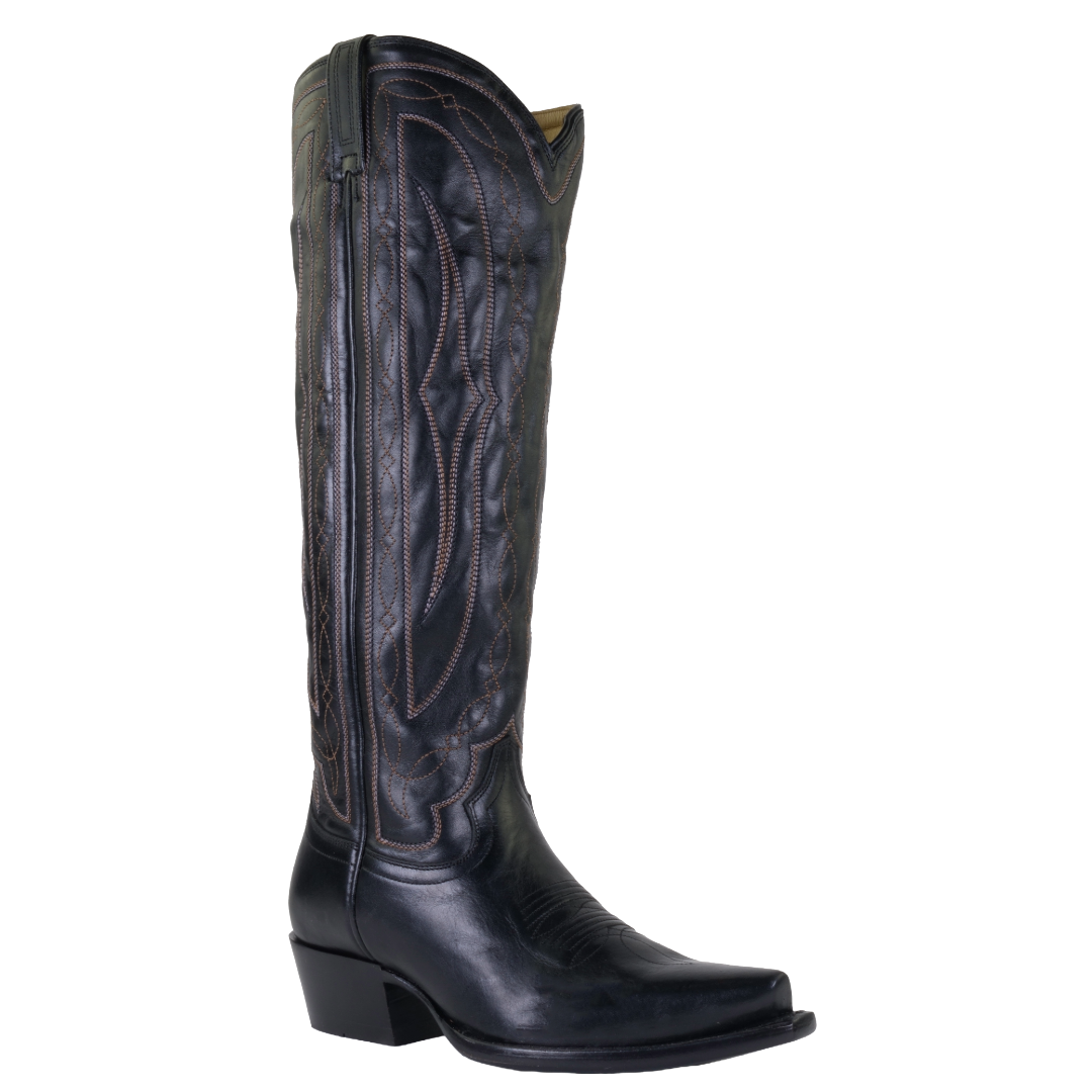 HYER Ladies Wildcat Noir Black Tall Western Boots HW56039