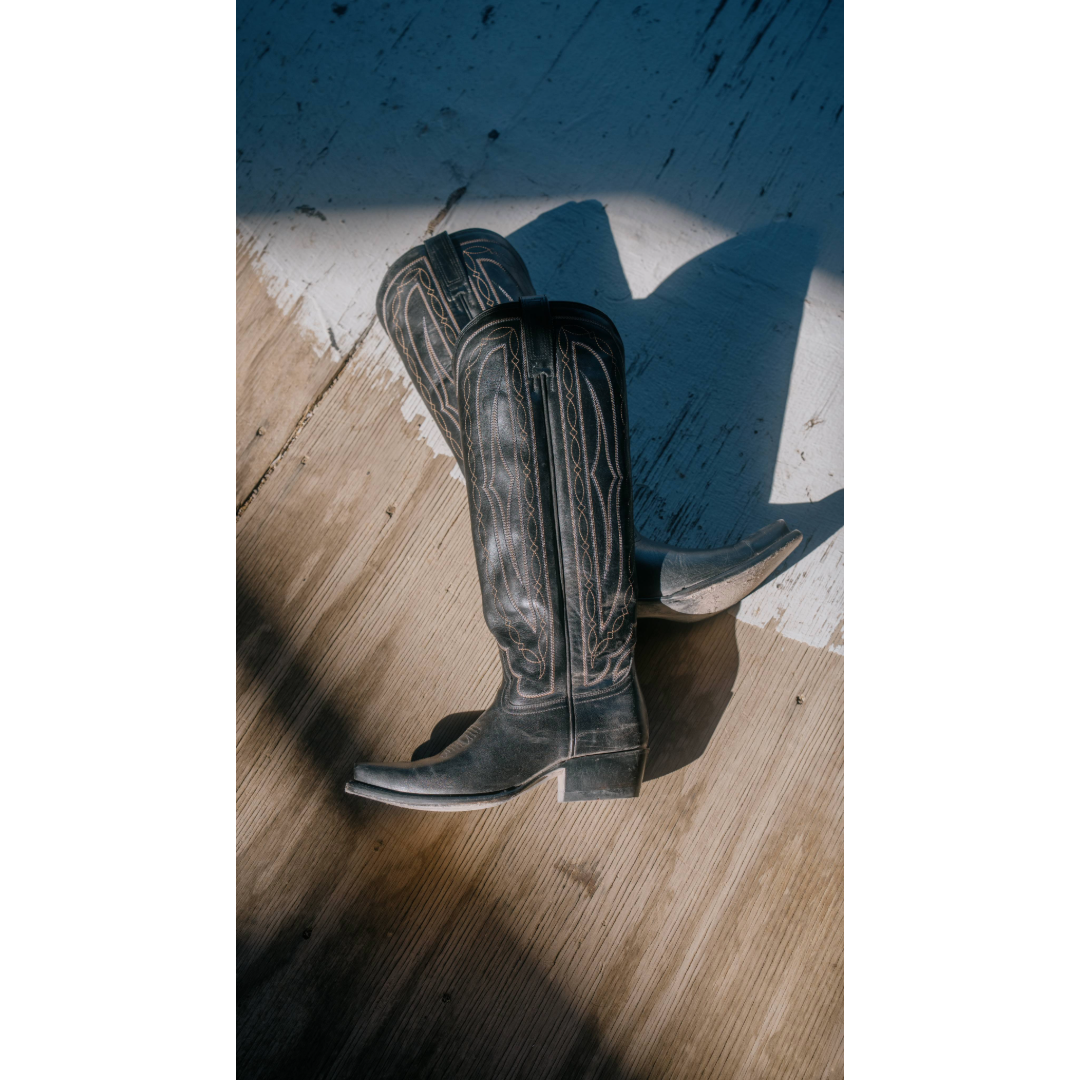 HYER Ladies Wildcat Noir Black Tall Western Boots HW56039