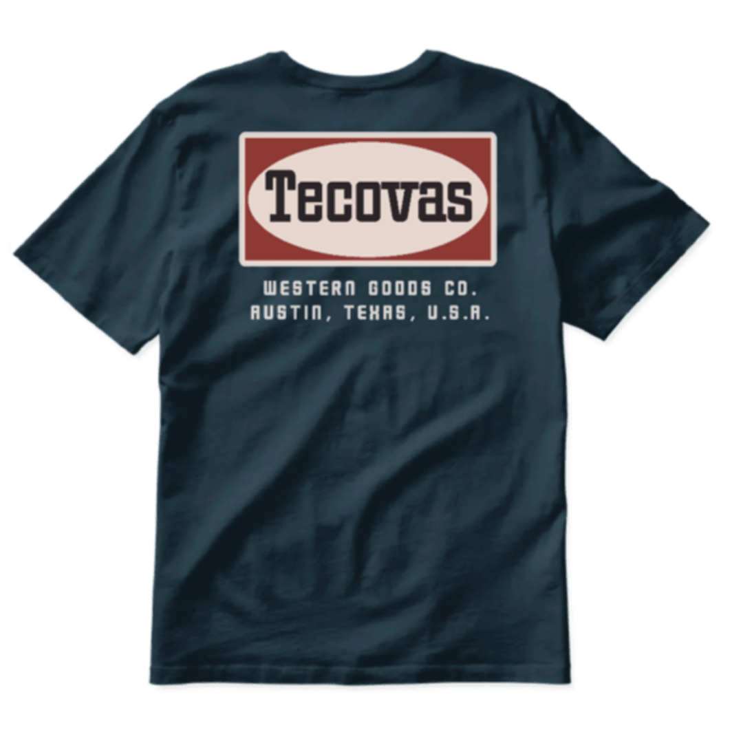 Tecovas Men's Navy Oval Logo Graphic Pocket T-Shirt 61122-NVR