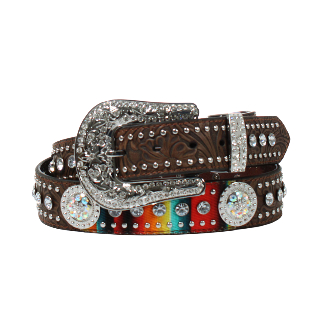 Nocona Ladies Brown Serape Print Leather Western Belt N320004202