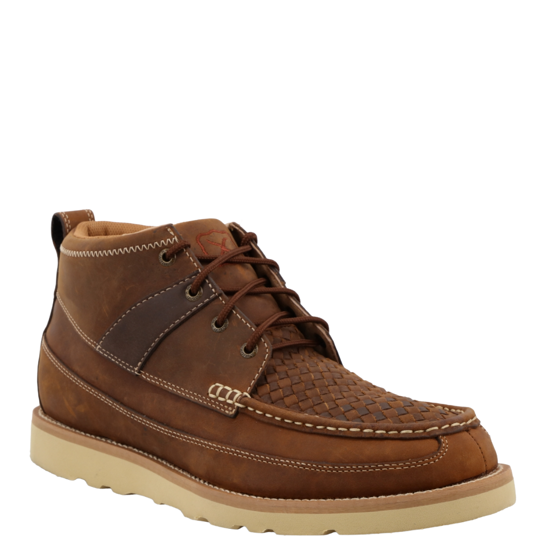Twisted X Men's Woven Saddle Leather 4" Wedge Sole Boot MCA0032