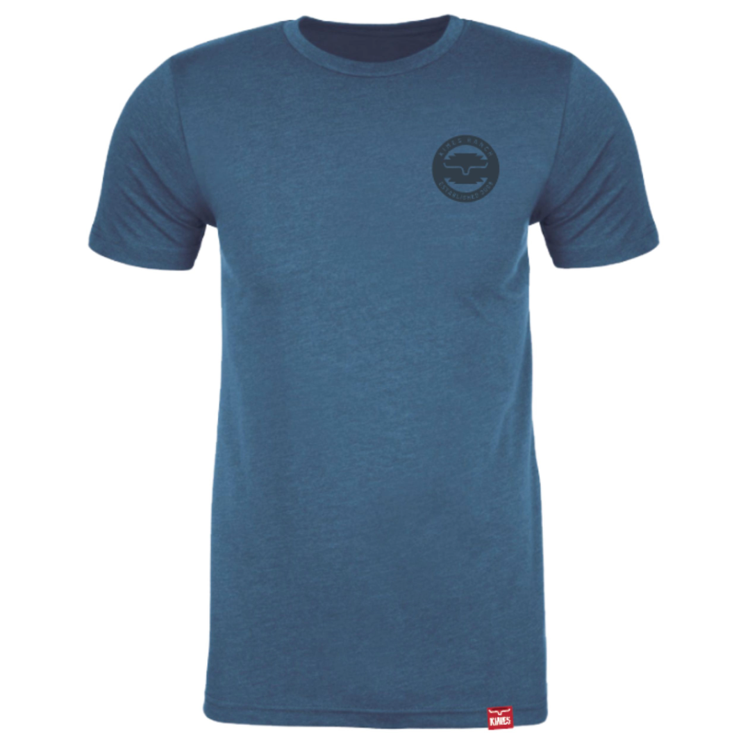 Kimes Ranch Men's Heather Cool Blue Wood Stamp T-Shirt MSH0000160-BL017