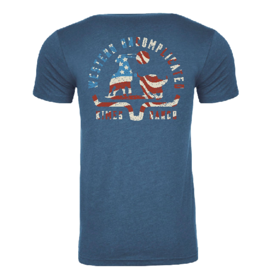 Kimes Ranch Men's American Cowboy Heather Cool Blue T-Shirt MSH0000224-BL017