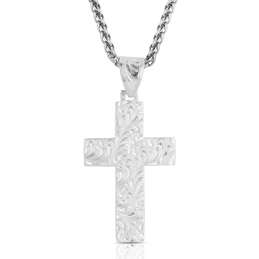 Montana Silversmiths Men's Granite Peak Cross Necklace NC6412 - Wild West Boot Store