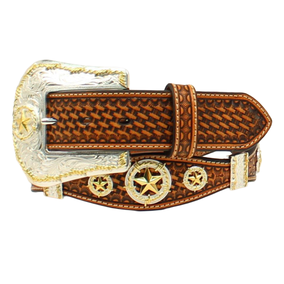 Nocona Men's Basket Weave Tan Western Belt N2480808