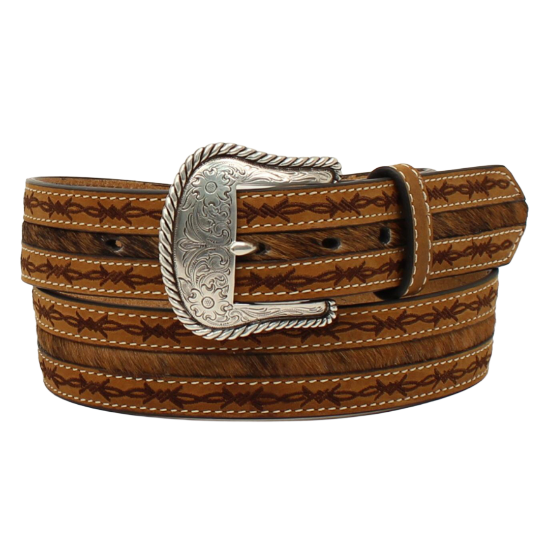 Nocona Men's Hair on & Leather Brown Western Belt N2410208