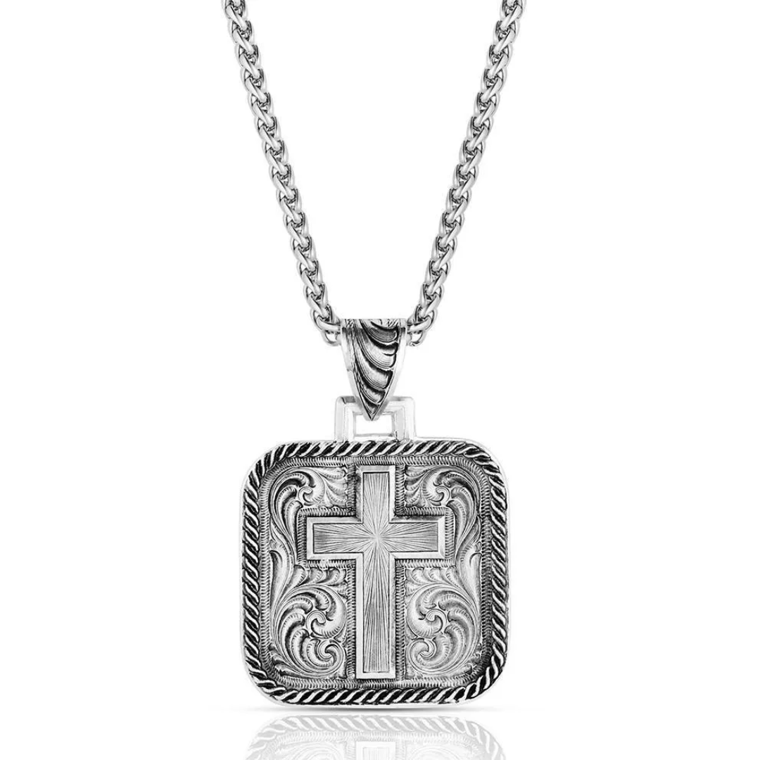 Montana Silversmiths Ironwood Cross Pendant Necklace NC6411 - Wild West Boot Store