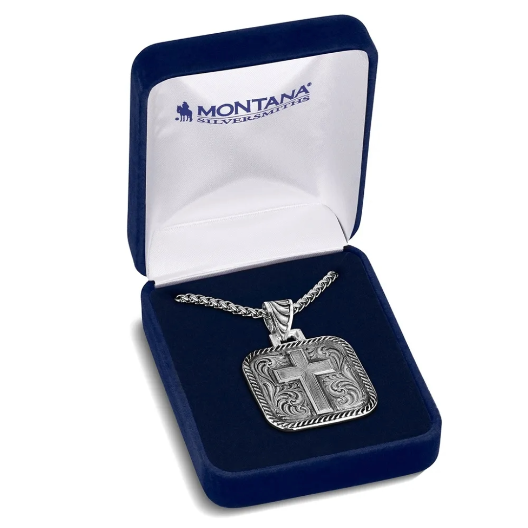 Montana Silversmiths Ironwood Cross Pendant Necklace NC6411 - Wild West Boot Store