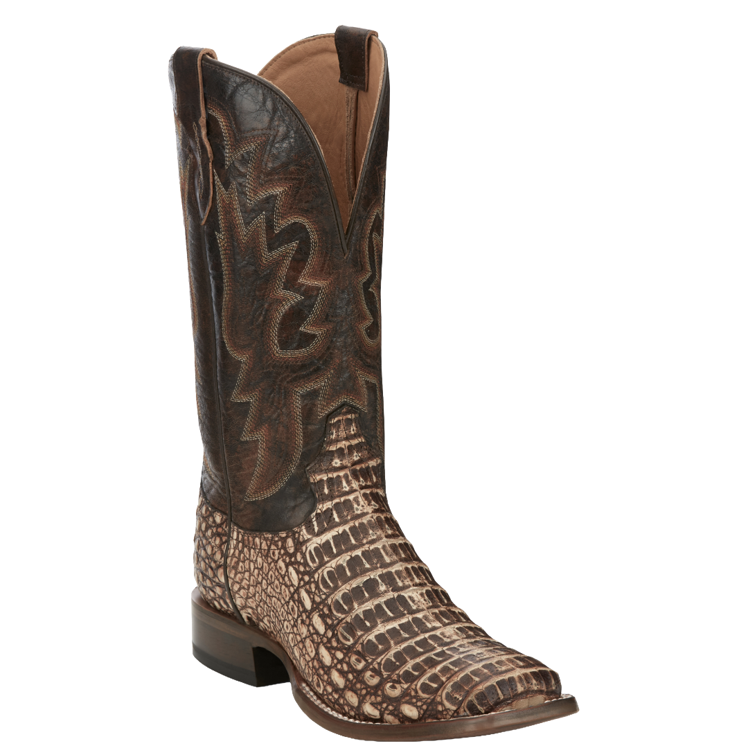 Tony Lama Men's Mitcham Toffee Brown Caiman Leather Boots TL5259