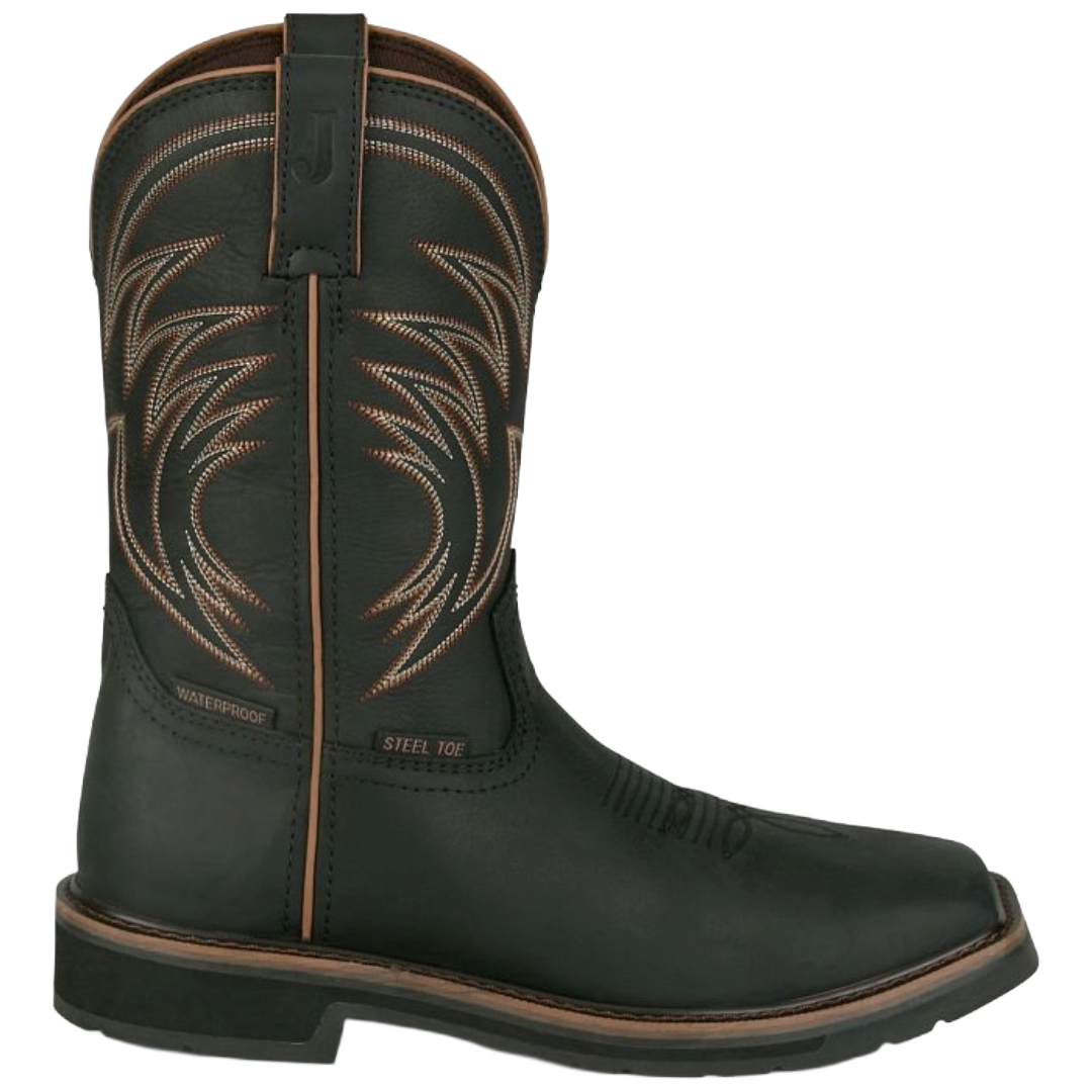 Justin Men's Widowmaker 11" Steel Toe Waterproof Black Work Boots SE4241