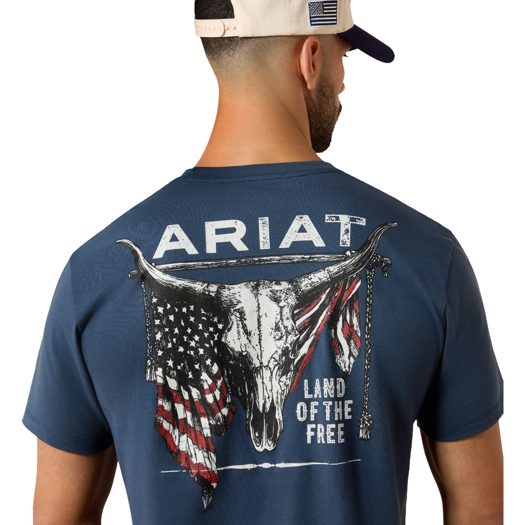 Ariat Men's Longhorn Patriot Bravery Blue Dusk T-Shirt 10080248