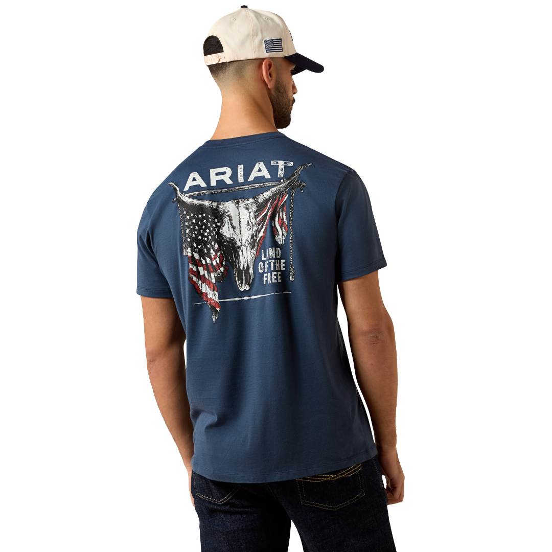 Ariat Men's Longhorn Patriot Bravery Blue Dusk T-Shirt 10080248