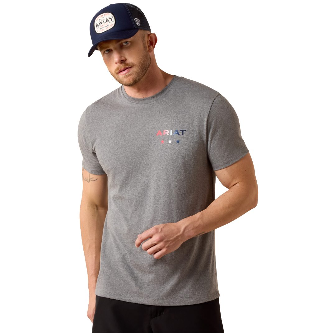 Ariat Men's USA Pat Badge Athletic Heather T-Shirt 10080246