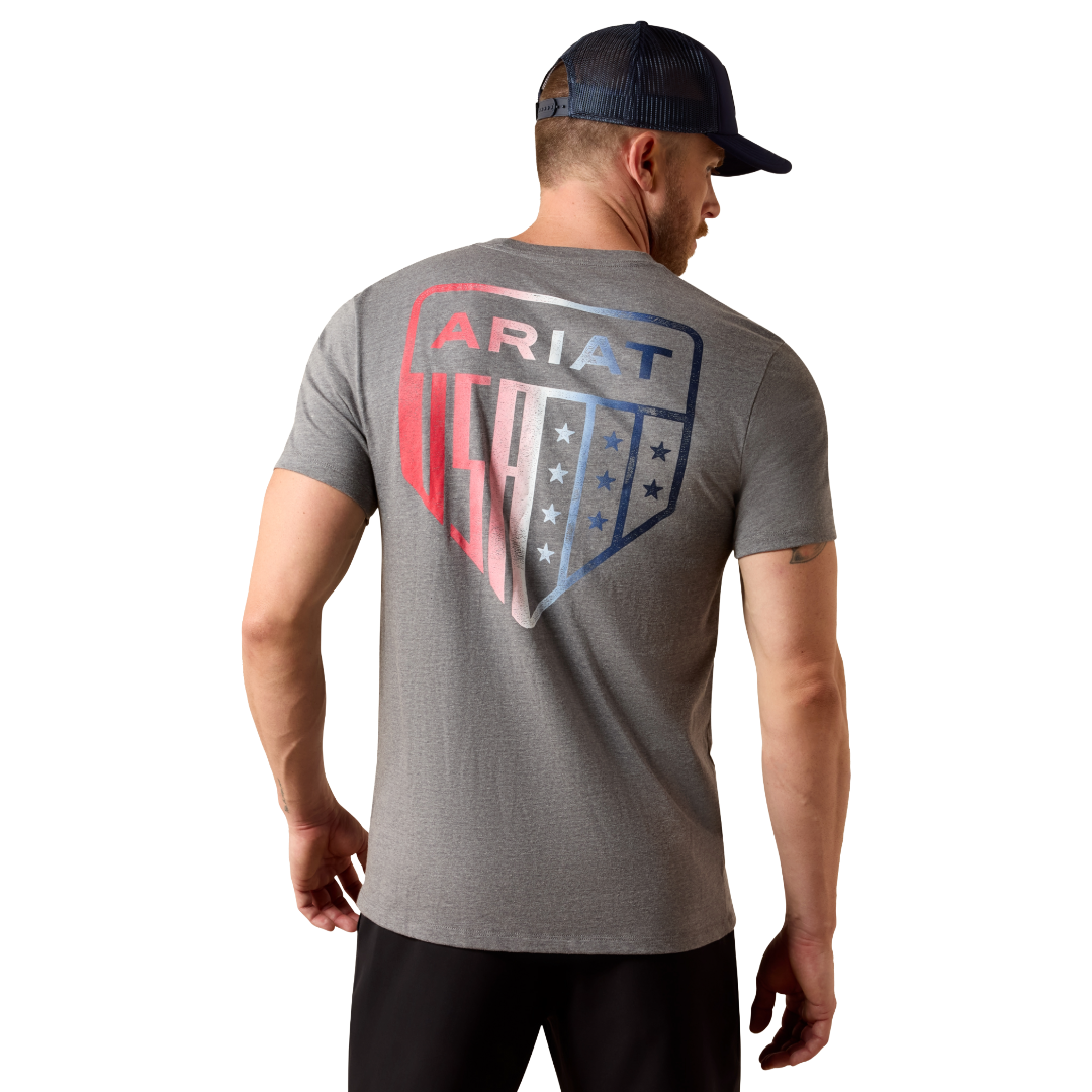 Ariat Men's USA Pat Badge Athletic Heather T-Shirt 10080246