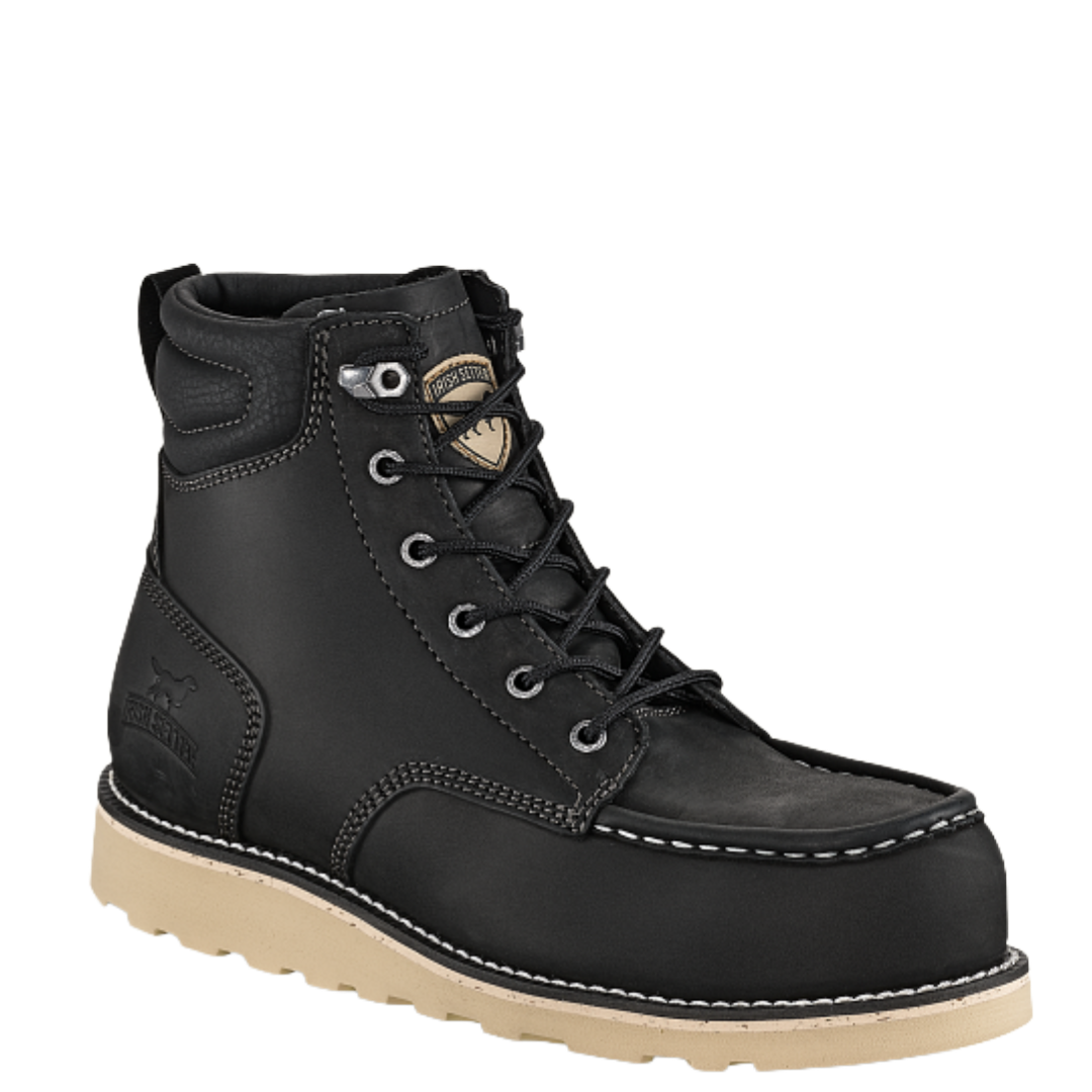 Irish Setter Men's Pipestone Black 6" Steel Toe Work Boots 84634 - Wild West Boot Store