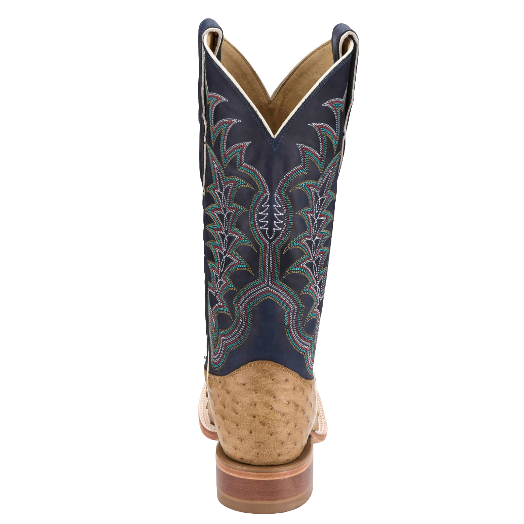 Justin Men's Chisolm Navy Blue Cowhide Quill Ostrich Boots JE8170