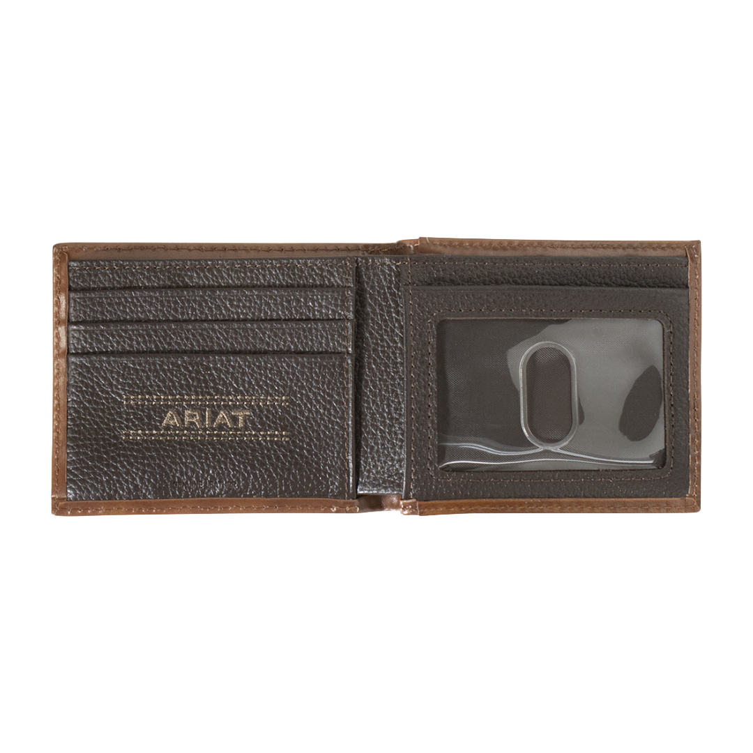 Ariat Men's Southwestern Embroidered Brown Bifold Wallet A3560402