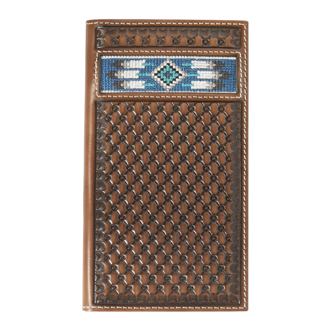 Ariat Men's Southwestern Embroidered Brown Rodeo Wallet A3560302