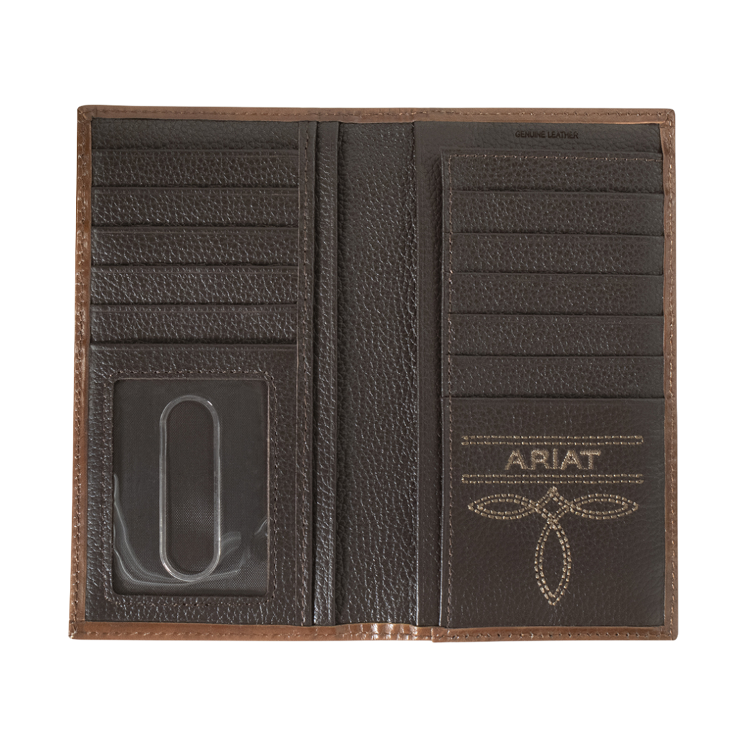Ariat Rodeo Duffle Ariat Men's Southwestern Embroidered Brown Rodeo Wallet A3560302