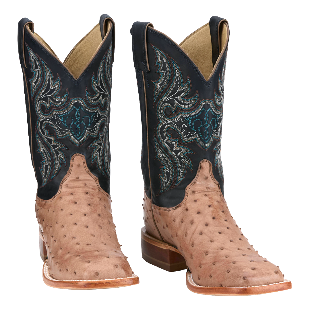 Justin Men's Moseley Cognac Vintage Full Quill Ostrich Boots JE5172