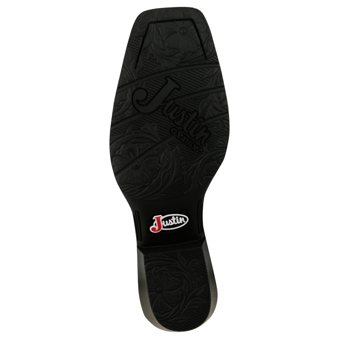 Justin Ladies Dee Medium Square Toe Black Western Booties GY9514 - Wild West Boot Store