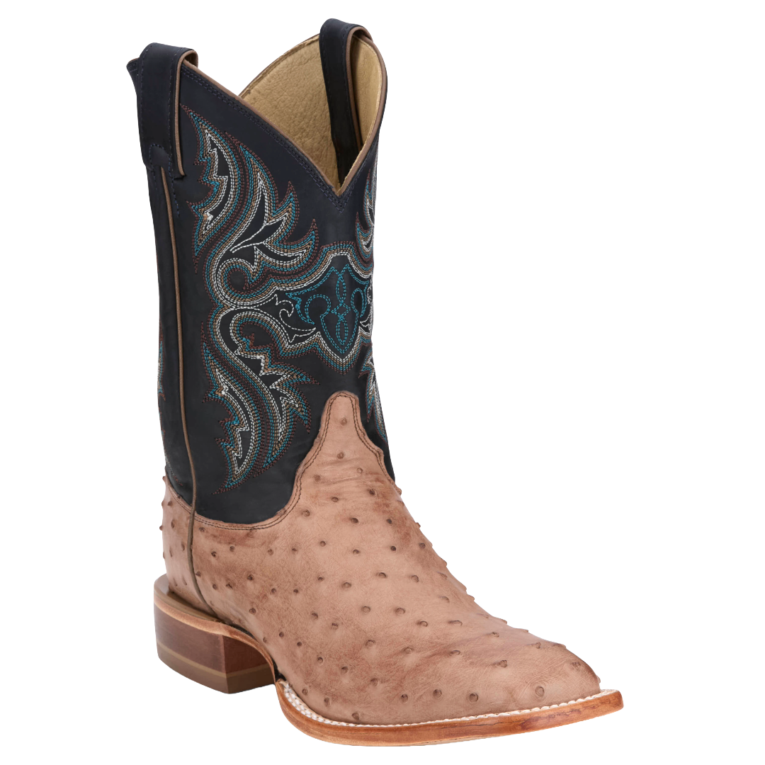 Justin Men's Moseley Cognac Vintage Full Quill Ostrich Boots JE5172