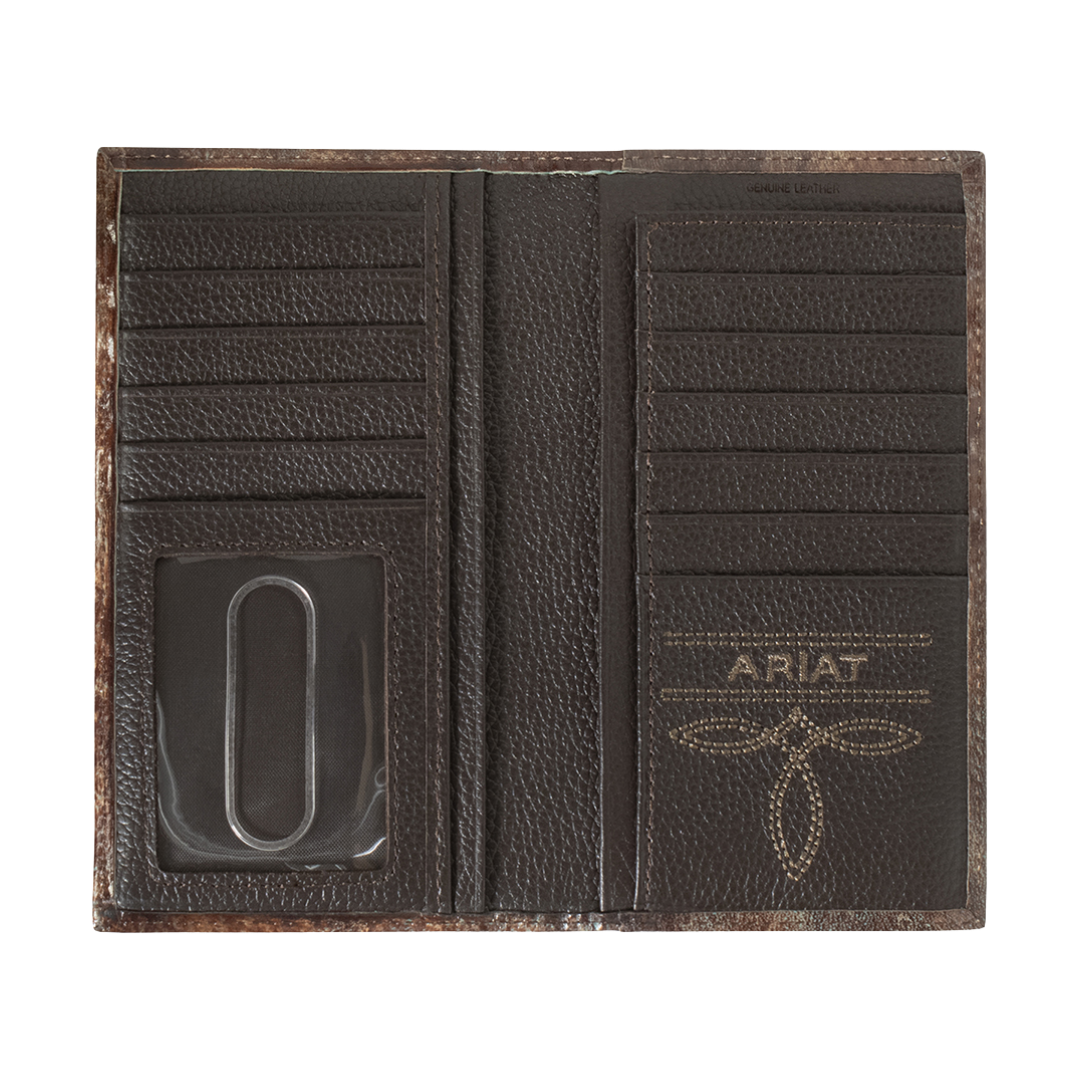 Ariat Men's Southwestern Turquoise & Brown Rodeo Bifold Wallet A3560002