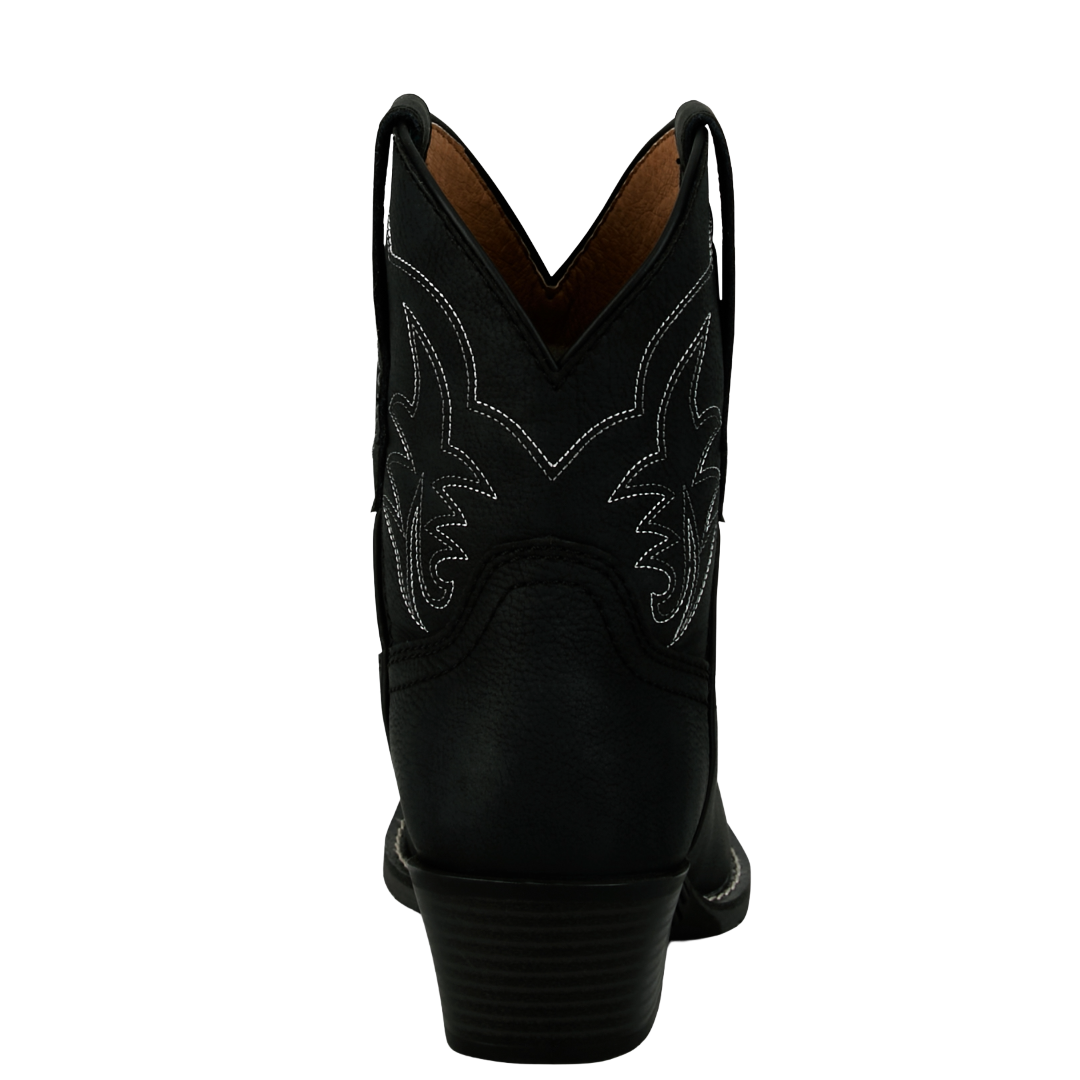 Justin Ladies Dee Medium Square Toe Black Western Booties GY9514 - Wild West Boot Store