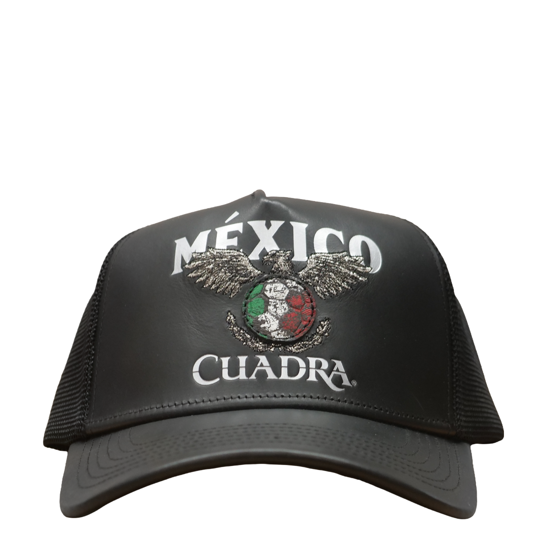 Cuadra Men's Black Mexican Embroidery Trucker Cap CP002