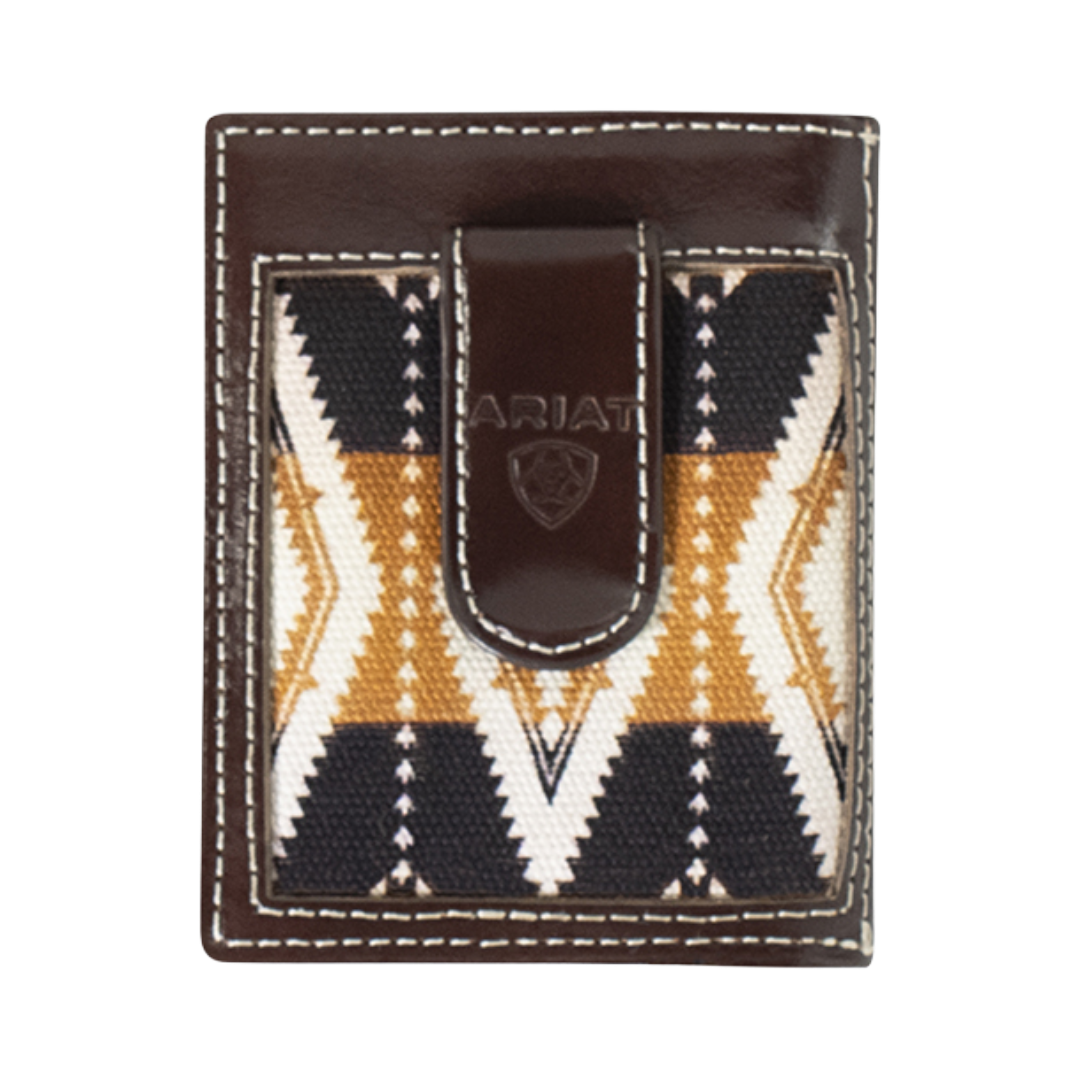 Ariat Men's Aztec Brown Bifold Money Clip Wallet A3559602