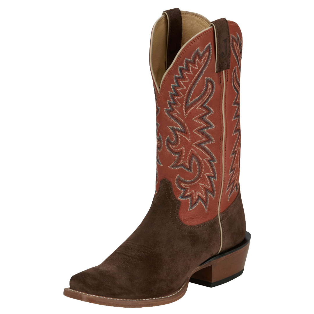 Justin Men's Jimmy Sunrise Orange Leather Western Boots FN7252