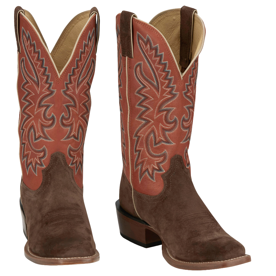 Justin Men's Jimmy Sunrise Orange Leather Western Boots FN7252