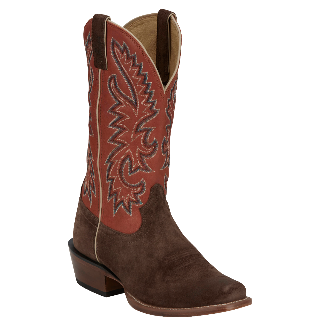 Justin Men's Jimmy Sunrise Orange Leather Western Boots FN7252