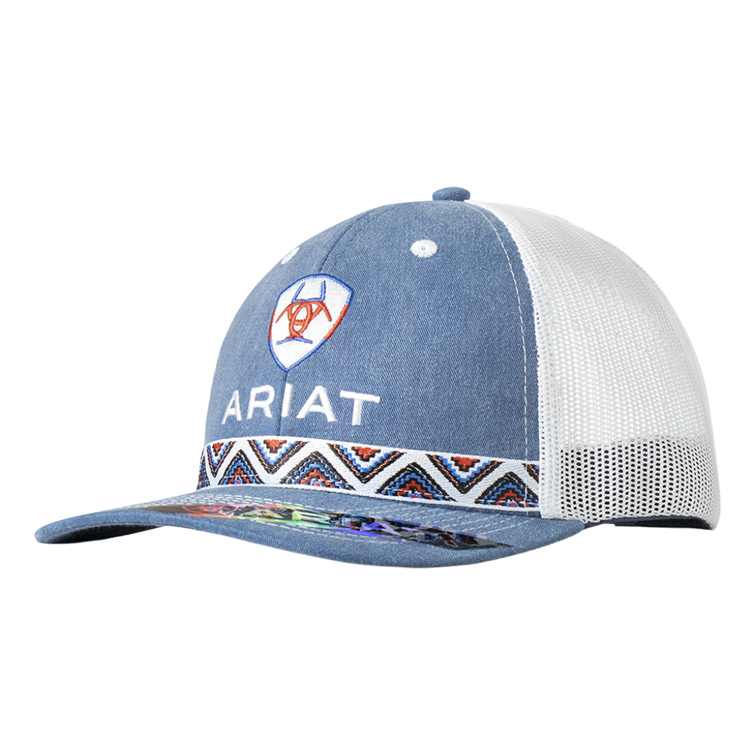 Ariat Ladies Southwestern Graphic Denim Blue Trucker Cap A300085520