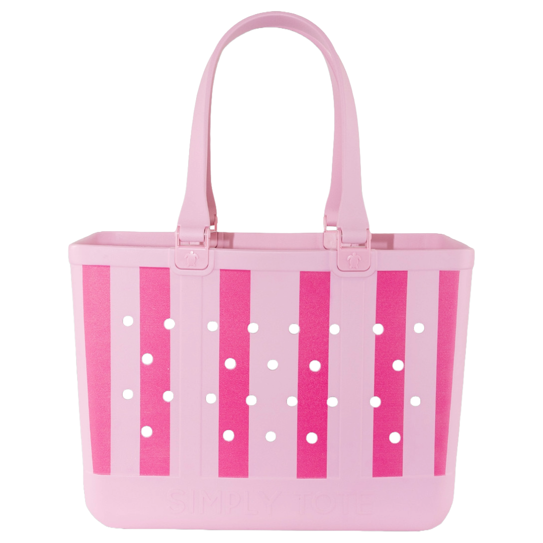 Simply Southern Ladies Stripe Berry Simply Tote 0126-SIMPLYTOTE-STRIPE-BERRY - Wild West Boot Store