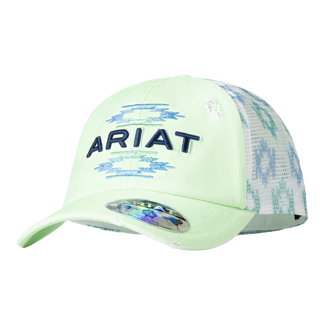 Ariat Ladies Southwestern Graphic Neon Green & Blue Trucker Cap A300085128
