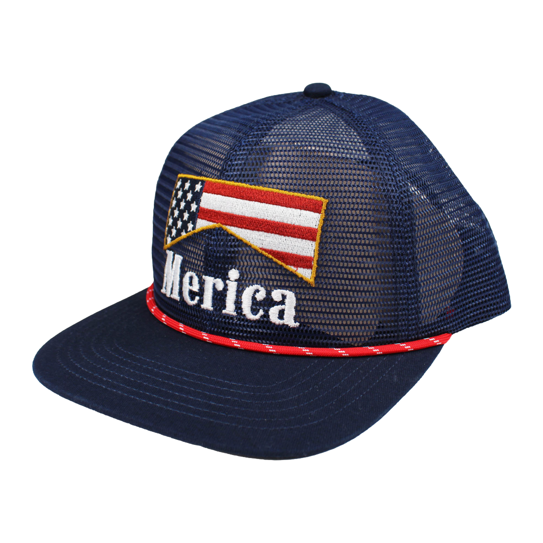 Simply Southern Men's Flag Grey Snapback Hat 0124-MN-HAT-CURVED-MERICAFLAG