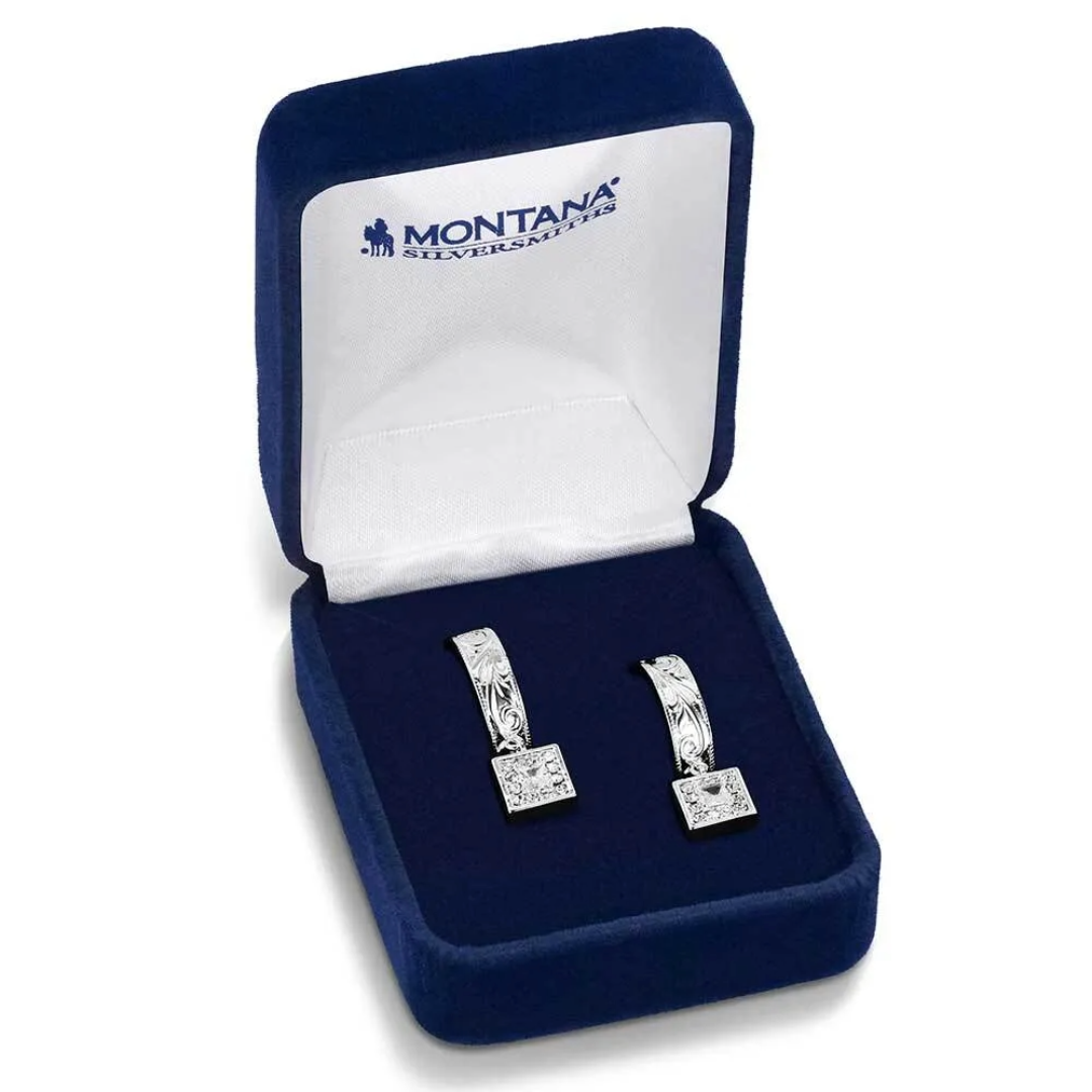 Montana Silversmiths Ladies Desert Whirl Engraved Hoop Earrings ER6456 - Wild West Boot Store