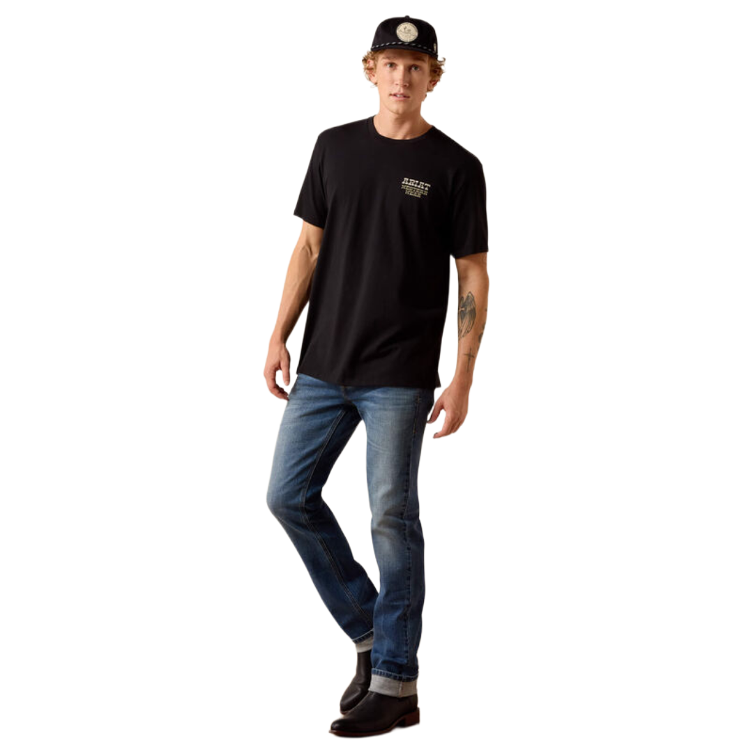 Ariat Men's Country & Western Lockup Solid Black Classic Fit T-Shirt 10073418
