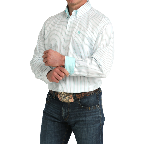 Cinch Men's Striped Long Sleeve Button Down Shirt MTW1106061