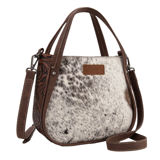 Wrangler Ladies Genuine Hair-On Cowhide Coffee Tote Crossbody Bag WG169-2022CF