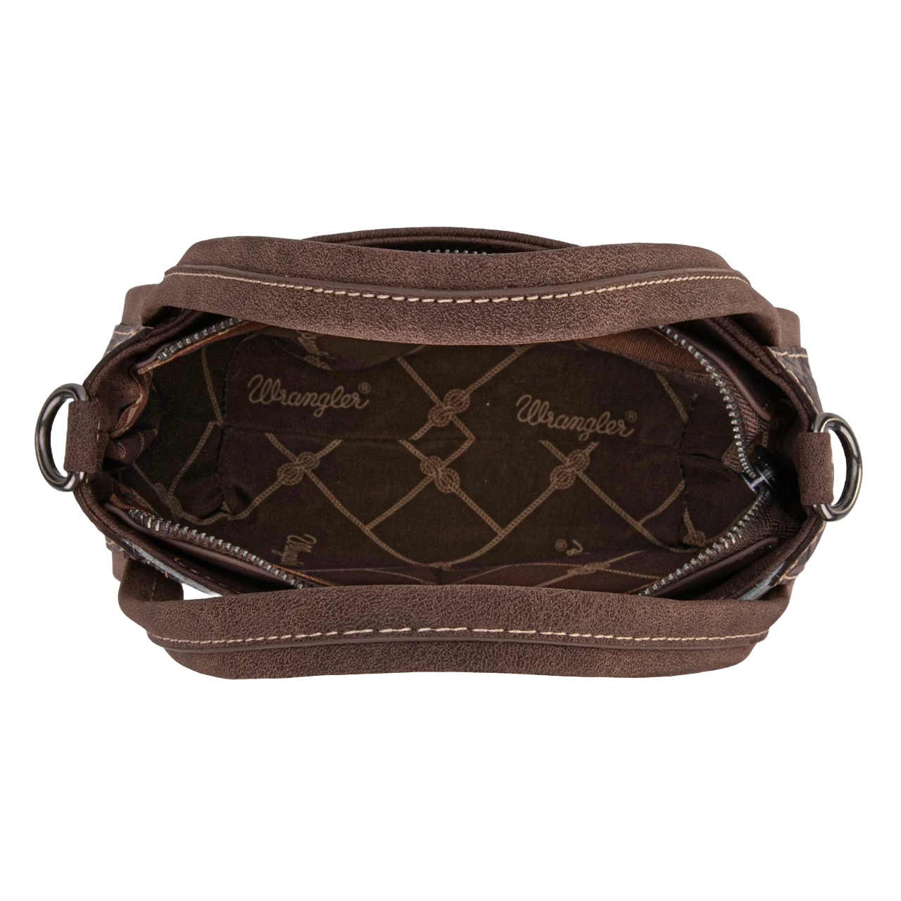 Wrangler Ladies Genuine Hair-On Cowhide Coffee Tote Crossbody Bag WG169-2022CF