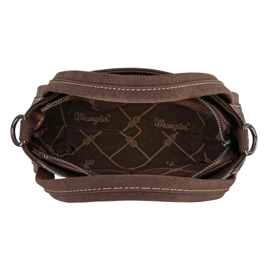 Wrangler Ladies Genuine Hair-On Cowhide Coffee Tote Crossbody Bag WG169-2022CF