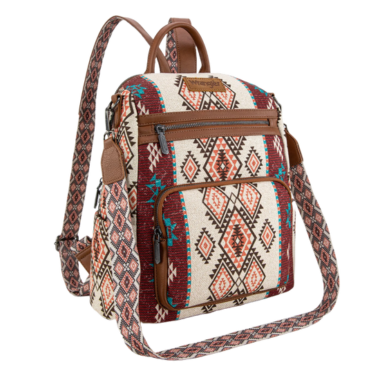 Wrangler Ladies Aztec Print Brown Backpack/Crossbody WG213-9110BR