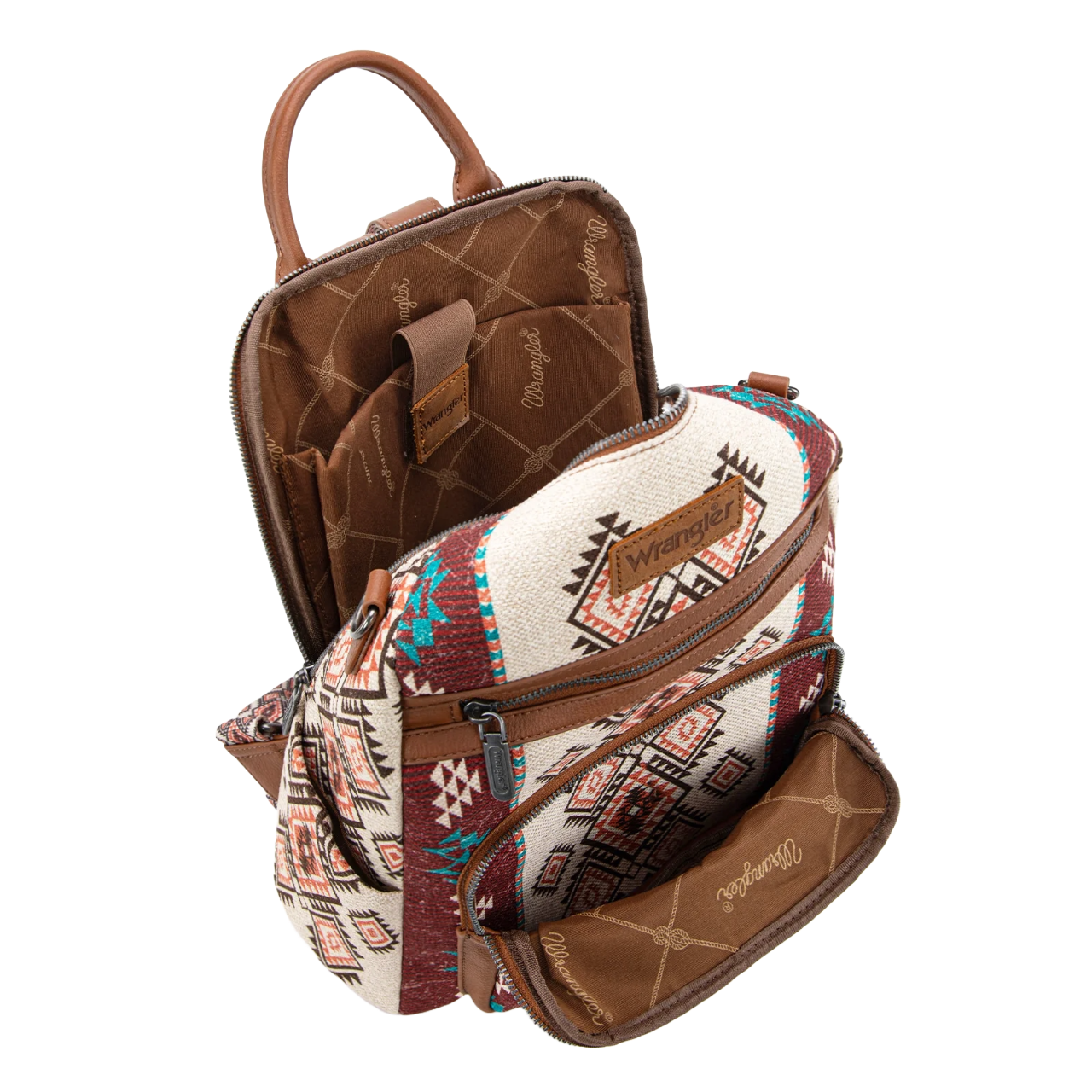 Wrangler Ladies Aztec Print Brown Backpack/Crossbody WG213-9110BR