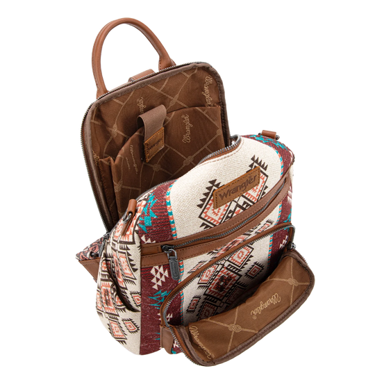 Wrangler Ladies Aztec Print Brown Backpack/Crossbody WG213-9110BR