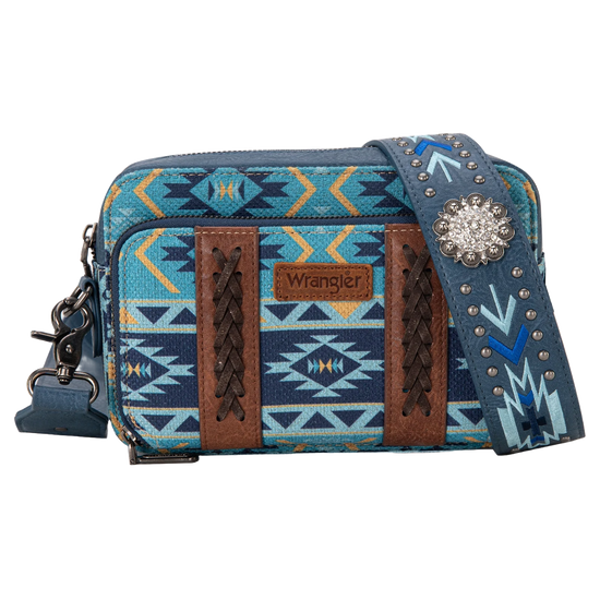 Wrangler Ladies Aztec Printed Navy Crossbody Purse WG2207-3003NY