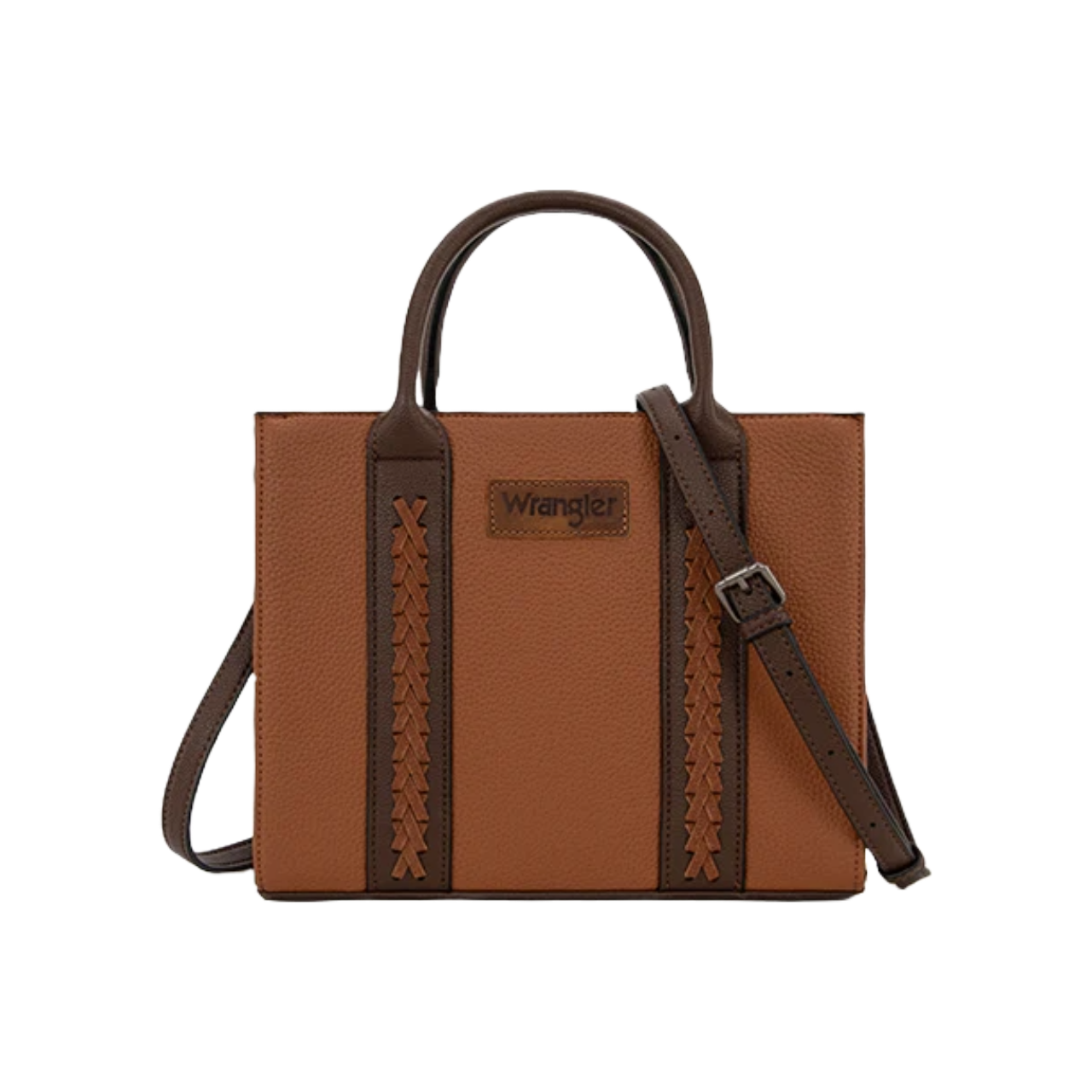 Wrangler Ladies Whipstitch Leather Brown Coffee Tote Bag WG225-8120BR-CF