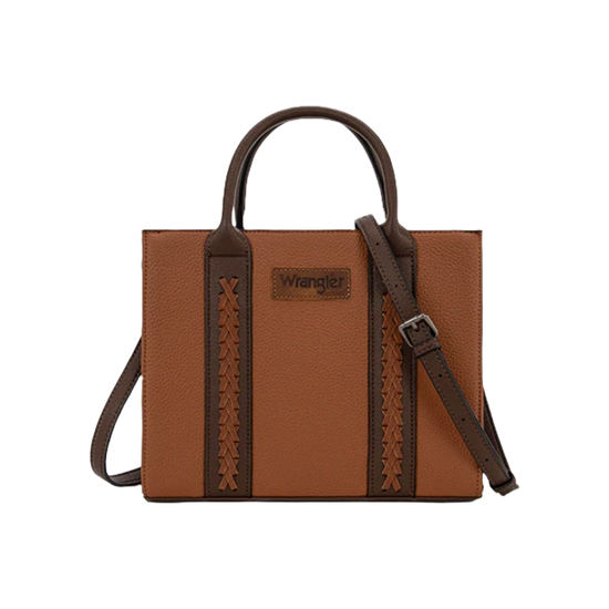 Wrangler Ladies Whipstitch Leather Brown Coffee Tote Bag WG225-8120BR-CF
