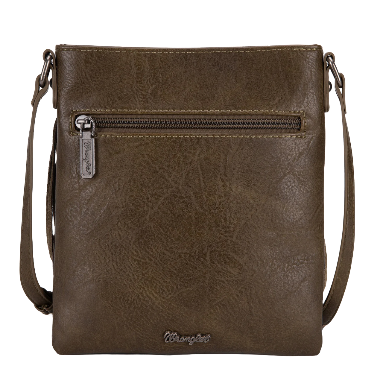 Wrangler Ladies Leather Fringe Denim Green Crossbody Bag WG44-8360GN